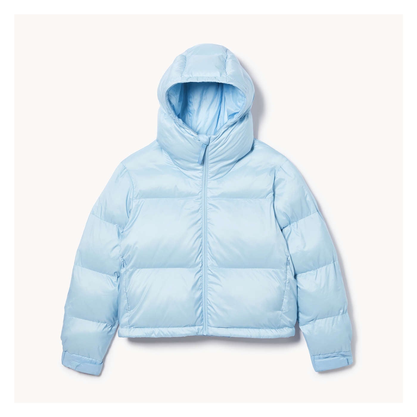 Light blue puffer coat on sale